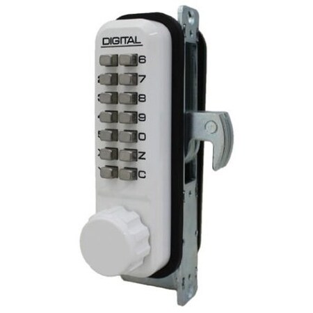 Lockey Mechanical Keyless Narrow Stile Hook Bolt Lock Single Combination White 2950-WH